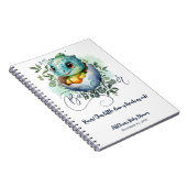 Dinosaur Egg Schattigee Waterverf verlaat Baby sho Notitieboek (Rechterzijde)