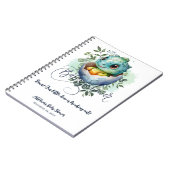 Dinosaur Egg Schattigee Waterverf verlaat Baby sho Notitieboek (Linkerzijde)