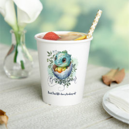 Dinosaur Egg Schattigee Waterverf verlaat Baby sho Papieren Bekers