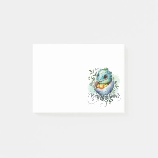 Dinosaur Egg Schattigee Waterverf verlaat Baby sho Post-it® Notes (Voorkant)