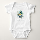 Dinosaur Egg Schattigee Waterverf verlaat Baby sho Romper (Voorkant)