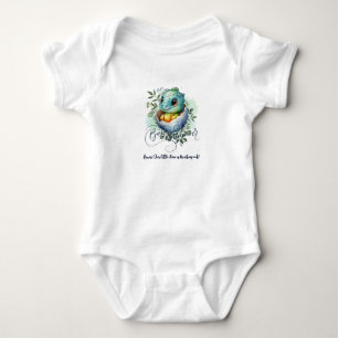 Dinosaur Egg Schattigee Waterverf verlaat Baby sho Romper