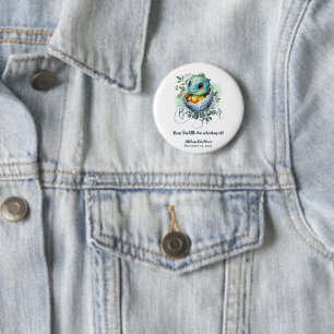 Dinosaur Egg Schattigee Waterverf verlaat Baby sho Ronde Button 5,7 Cm