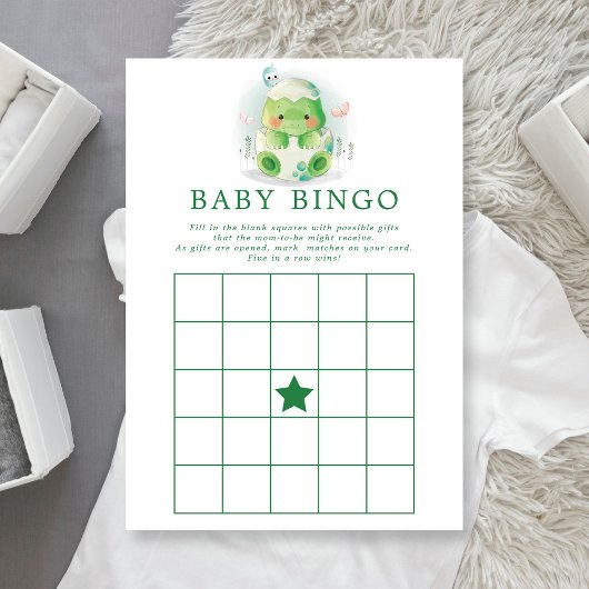Dinosaur Egg Waterverf Baby Bingo Kaart