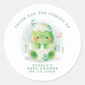 Dinosaur Egg Waterverf Baby shower Hartelijk dank Ronde Sticker (Voorkant)