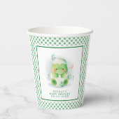 Dinosaur Egg Waterverf Baby shower Papieren Bekers (Achterkant)