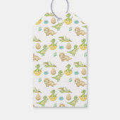 Dinosaur Ei Schattigee Waterverf Baby shower Dank  Cadeaulabel (Achterkant)
