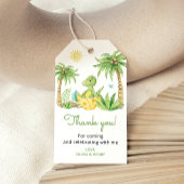 Dinosaur Ei Schattigee Waterverf Baby shower Dank  Cadeaulabel