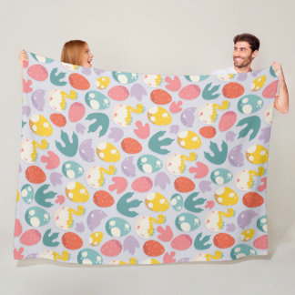 Dinosaur Eieren en Voetafdrukken Fleece Deken