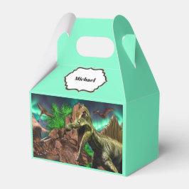 Dinosaur eiland pterodactyl t-rex blauw bedankdoosjes