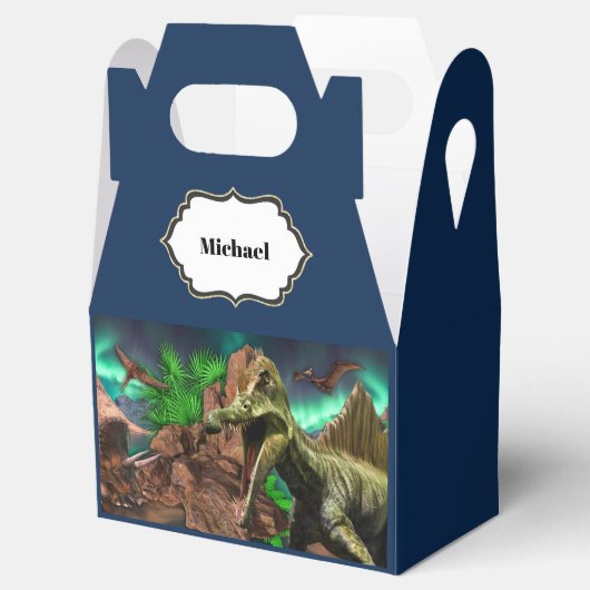 Dinosaur eiland pterodactyl t-rex jongens partij bedankdoosjes (Geopend)