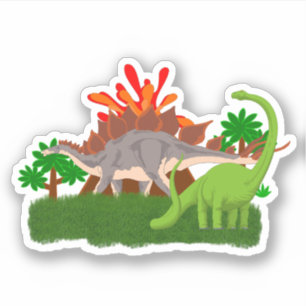 Dinosaur eilandvulkaan uitbarsting prehistorisch sticker