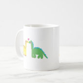 DINOsaur en een GIRAFFE Koffiemok (Voorkant links)