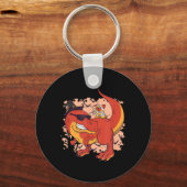 Dinosaur en hond - Grappig Halloween Sleutelhanger (Voorkant)