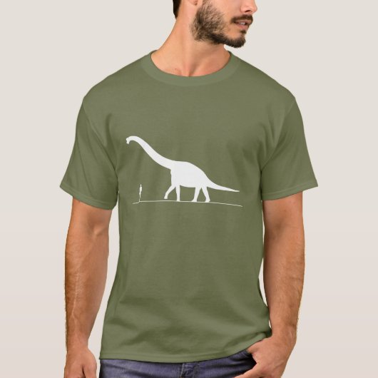 Dinosaur en Man T-shirt (Voorkant)