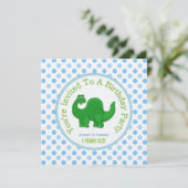 Dinosaur en Polka Dot : partijuitnodiging Kaart (Staand voorkant)