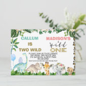 Dinosaur- en Safari-dieren van zaterdag Kaart (Staand voorkant)