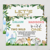 Dinosaur- en Safari-dieren van zaterdag Kaart (Voorkant / Achterkant)