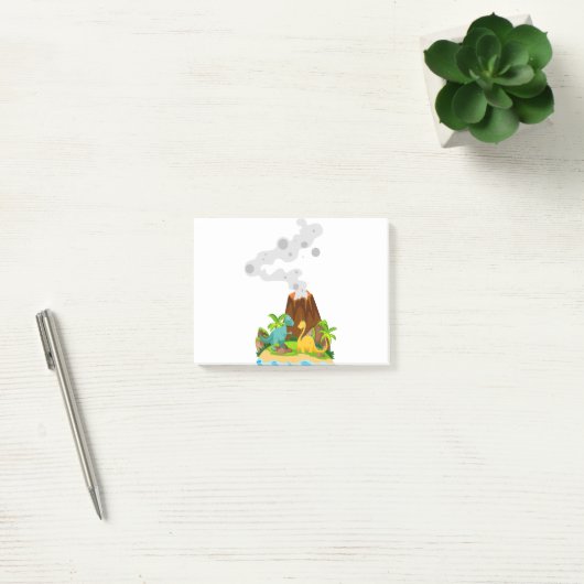Dinosaur en vulcano post-it® notes (Kantoor)