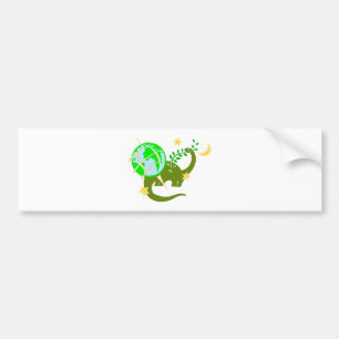 Dinosaur en wereldbol bumpersticker