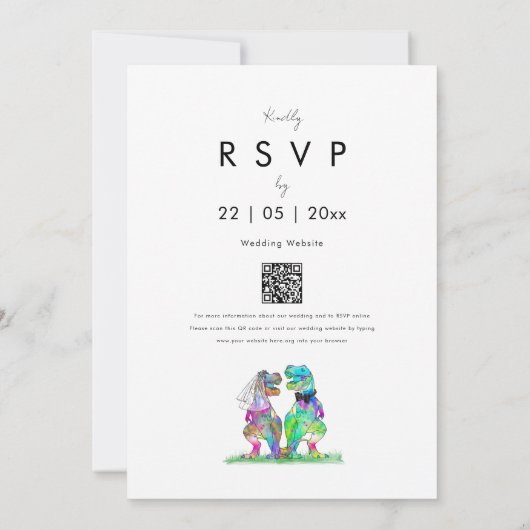 Dinosaur Eucalyptus Foliage Wedding Kaart (Achterkant)