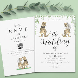 Dinosaur Eucalyptus Foliage Wedding Kaart