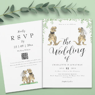 Dinosaur Eucalyptus Foliage Wedding Kaart