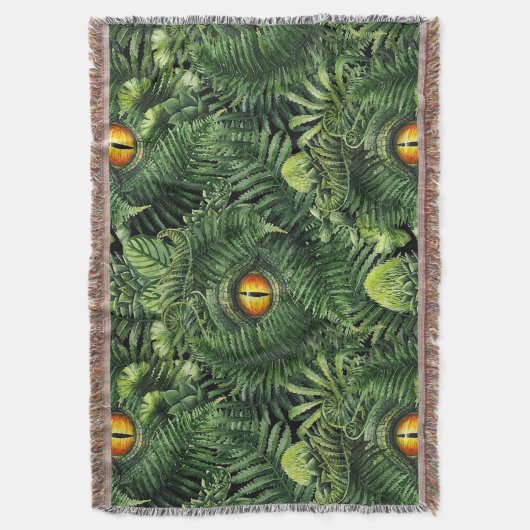 Dinosaur Eyes Green Plants Ancient Creature Art Deken (Voorkant Verticaal)