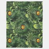 Dinosaur Eyes Green Plants Ancient Creature Art Fleece Deken (Voorkant)