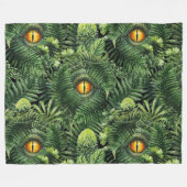 Dinosaur Eyes Green Plants Ancient Creature Art Fleece Deken (Voorkant (Horizontaal))