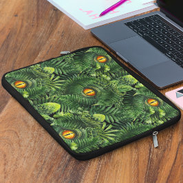 Dinosaur Eyes Green Plants Ancient Creature Art Laptop Sleeve