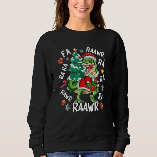 Dinosaur Fa Ra Ra Ra Rawr Rex  Christmas Xmas Trui (Voorkant)