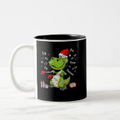 Dinosaur Fa Ra Ra Ra Rawr T-Rex Christmas Xmas Tweekleurige Koffiemok (Links)