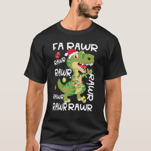 Dinosaur Fa Ra Ra Rawr Rex Kerstmis Paja T-shirt (Voorkant)