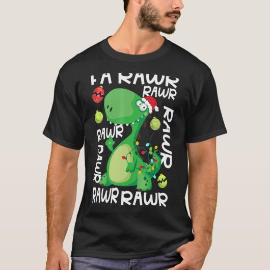 Dinosaur Fa Ra Ra Rawr Rex Kerstmis Paja T-shirt (Voorkant)