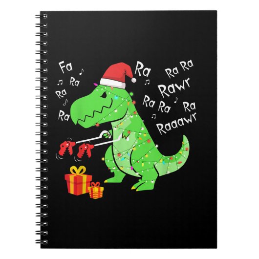 Dinosaur Fa Ra Ra Rawr T-Rex Funny Kerstmis Xm Notitieboek (Voorkant)
