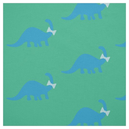 Dinosaur Fabric l Cute Blue Green Pattern Stof (Swatch)