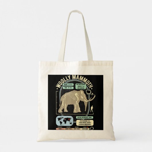 Dinosaur Facts - Wooly Mammoth Science - Anatomie Tote Bag (Achterkant)