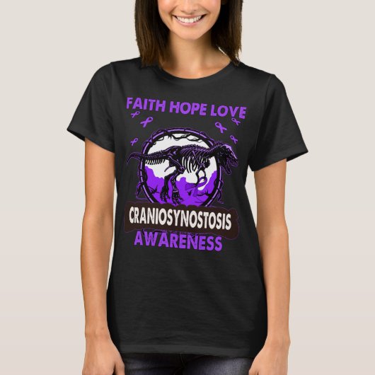 Dinosaur Faith Hope Love CRANIOSYNOSTOSIS T-shirt (Voorkant)