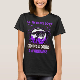 Dinosaur Faith Hope Love CROHN & COLITIS T-shirt