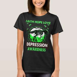 Dinosaur Faith Hope Love DEPRESSION Awareness T-shirt