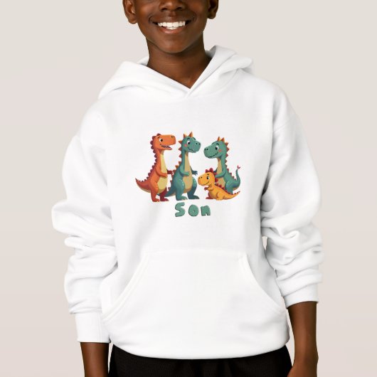 Dinosaur Family Hoodie (zoon) (Voorkant)