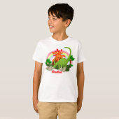 Dinosaur fantasy Island DIY naam die vulkaan uitba T-shirt (Voorkant volledig)