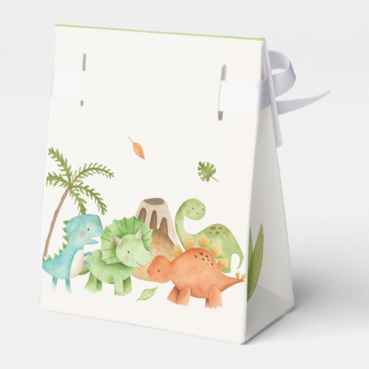 Dinosaur Favor Boxes - Waterverf Boy Verjaardag Bedankdoosjes (Achterkant)