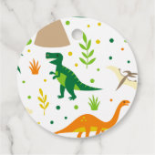 Dinosaur Favor Tag, Dinosaur Birthday Label (Achterkant)