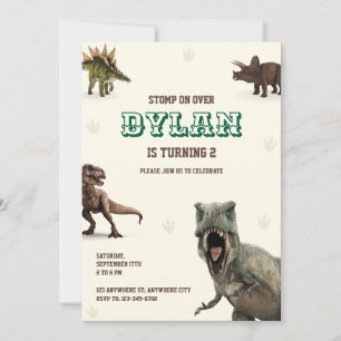 Dinosaur Feest Dieren Kinderen Verjaardag Kaart