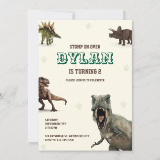 Dinosaur Feest Dieren Kinderen Verjaardag Kaart