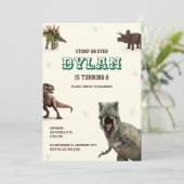 Dinosaur Feest Dieren Kinderen Verjaardag   Kaart (Staand voorkant)