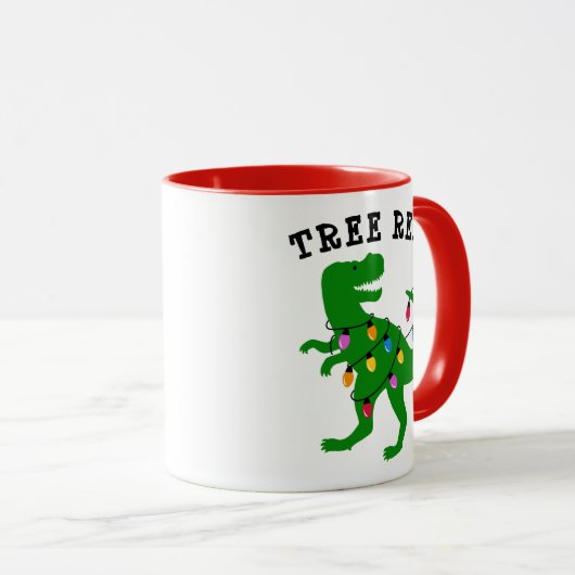 Dinosaur-feestdag: Rex-kerstboom Mok (Voorkant rechts)