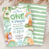 Dinosaur First Birthday Cute Dino Invitation  Kaart